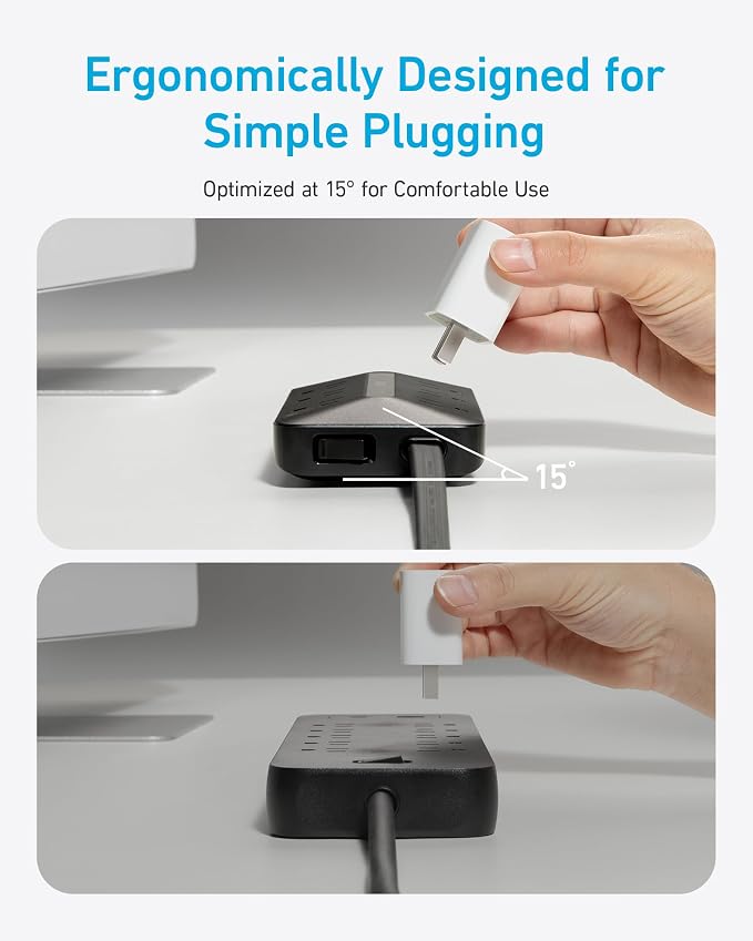 Anker 300J Flat Plug 10-in-1 Ultra Thin Power Strip - Image 4