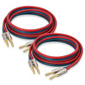 AutCreation Speaker Cable Wire with Banana Plugs,14 AWG HiFi Pure Copper Speaker Wire,99.9% OFC Stranded Copper Wire,Gold Plated Banana Tip Plugs,Red/Blue (5M(16.3ft))