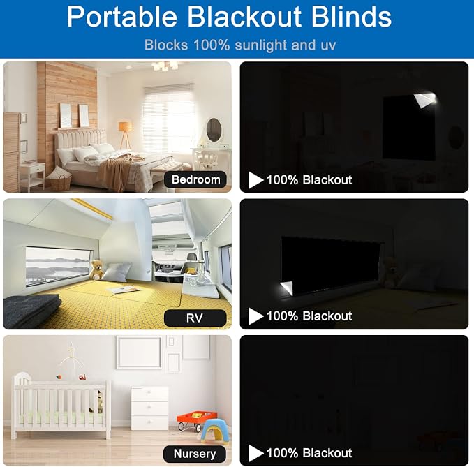 100% Blackout Window Cover Magnetic Blackout Curtains, Portable Black Out - Image 5