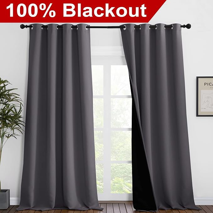 NICETOWN Total Shade Curtains and Draperies, Heavy-Duty Full Light Shading - Image 2