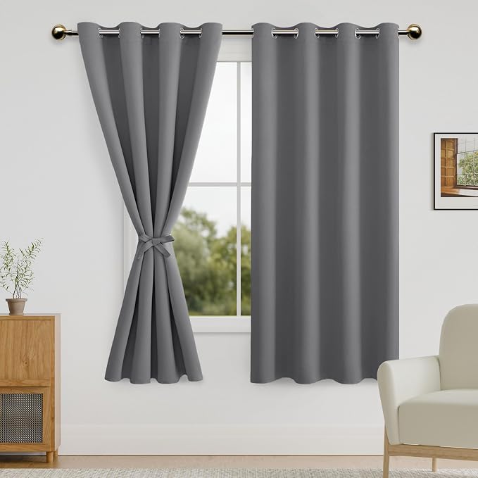 DWCN Grey Blackout Curtains for Bedroom by DWCN