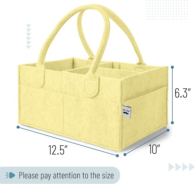 Mr. Pen- Baby Diaper Caddy Organizer, Lemon Glow | Nursery Storage Bin and Car - Image 2