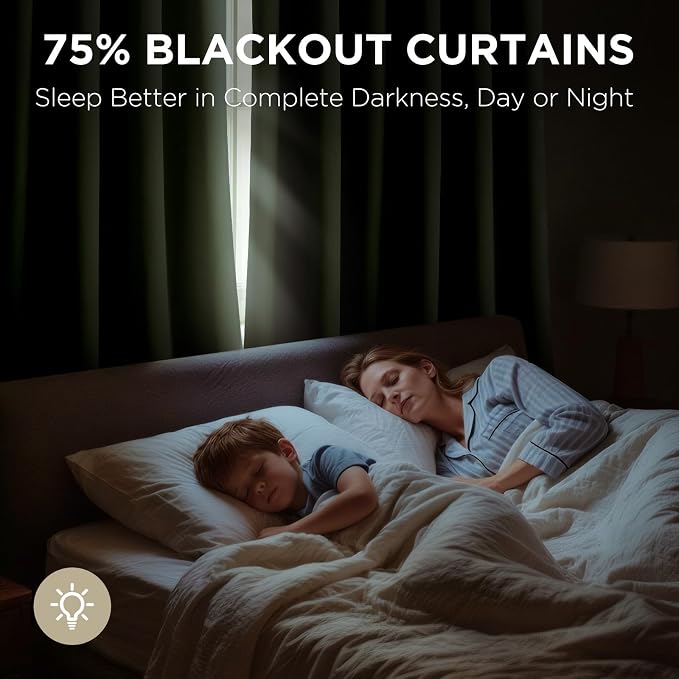 Joydeco Velvet Blackout Curtains Black Out Curtain 72 Inch Drapes | - Image 5