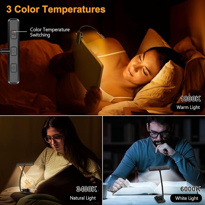 Gritin 2 Pack 19 LED Rechargeable Book Light - Image 3