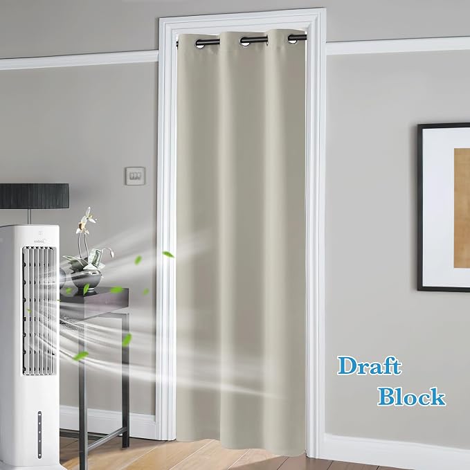 RYB HOME Temporary Doorway Curtains Blackout Privacy Room Divider Curtains | by RYBHOME