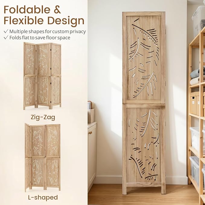 GIANTEX 3 Panel Boho Room Divider - Image 7