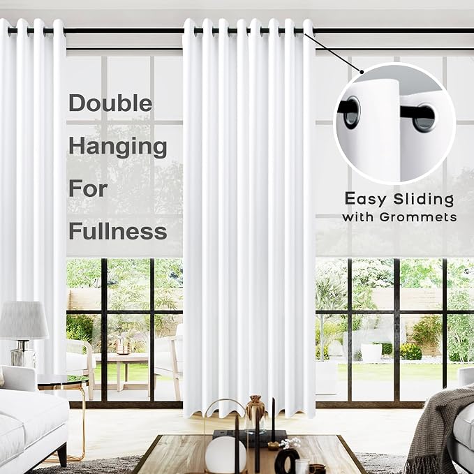 KOUFALL 132 Inch Blackout Curtains, 11FT High Ceiling Extra Long Grommet Drapes - Image 2