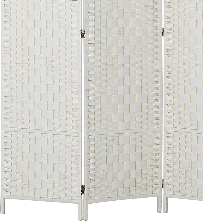 HOMCOM Room Divider 3-Panel, 6FT-Tall Folding Privacy Screen, Hand-Woven Design - Image 9