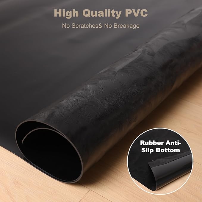 40" x 50" Office Mat for Hardwood Floor with 3D Feather Design,Waterproof&Non-Slip Computer Floors Mat,Utility Office Floor Mats for Rolling Chairs Hardwood,Office Chair Floors Protector for Home&Game