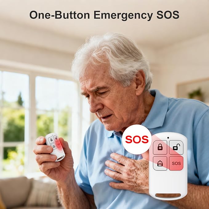 Home Security Systems,2025 Door & Window Alarms for Home with Instant App Alerts,20Pcs WiFi-Connected SOS Button Kit,Compatible with Alexa for Villa,for Apartment,Kids Safety,Office NO Monthly Fees