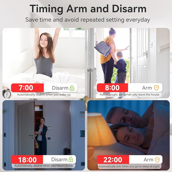 CPVAN WiFi Motion Sensor Alarm, 125dB Wireless DIY Smart PIR Motion Detector with Door/Window Sensor for Home Security System - On Spot Alarm & APP Alert, Black