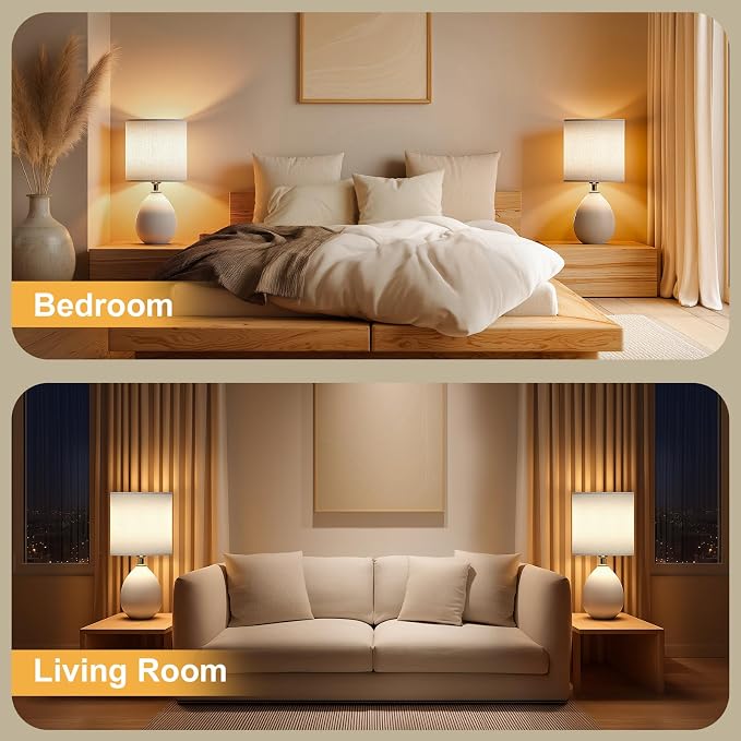 18.5" Table Lamps Set of 2 for Living Room Bedroom, Bedside Lamps for Night - Image 5