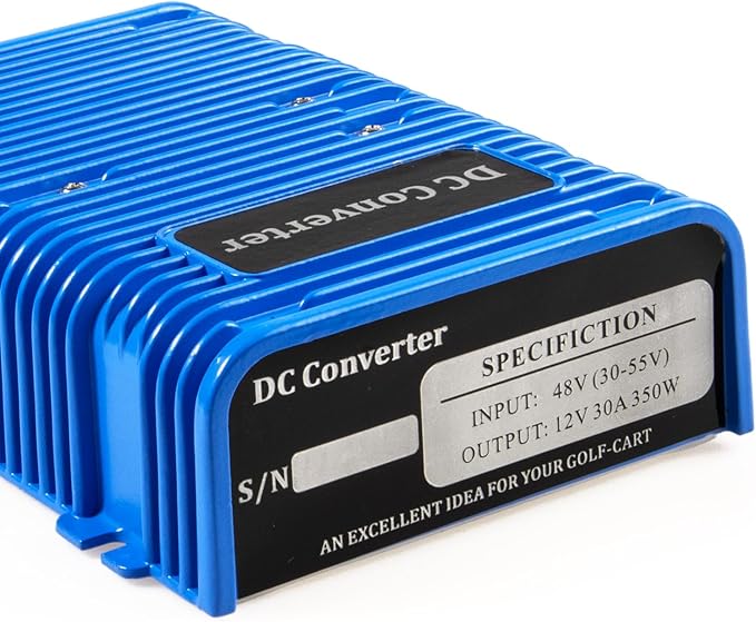 Shu-Ran Golf Cart Voltage Reducer Voltage Converter 36V or 48V to 12V, 30 Amp 350 Watts Regulator DC Power Reducer for EZGO Club Car Yamaha