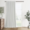 White 100% Blackout Linen Curtains 60 Inch Wide by 102 Inch by Guken