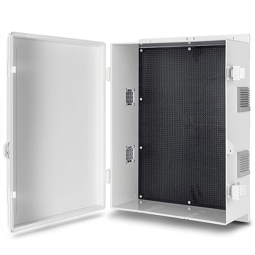Namunanee Outdoor Electrical Junction Box, ABS Water Resistant Enclosure with Internal Mounting Panel & Hinged Cover (18.1" H* 12.6" L* 6.3" W)
