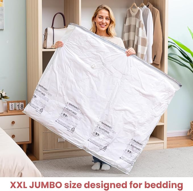 TAILI 4 Pack Vacuum Storage Bags, XXL Jumbo, Cream | Vacuum Seal Bags - Image 5