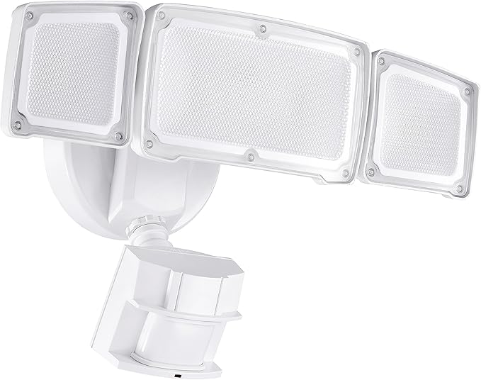 AWSENS 40W LED Security Lights Motion Sensor Light Outdoor, 180 Degree, 4000LM, 5000K, ETL Water Resistant, 3 Head Motion Detected Flood Light for Garage, Yard, Porch (White)