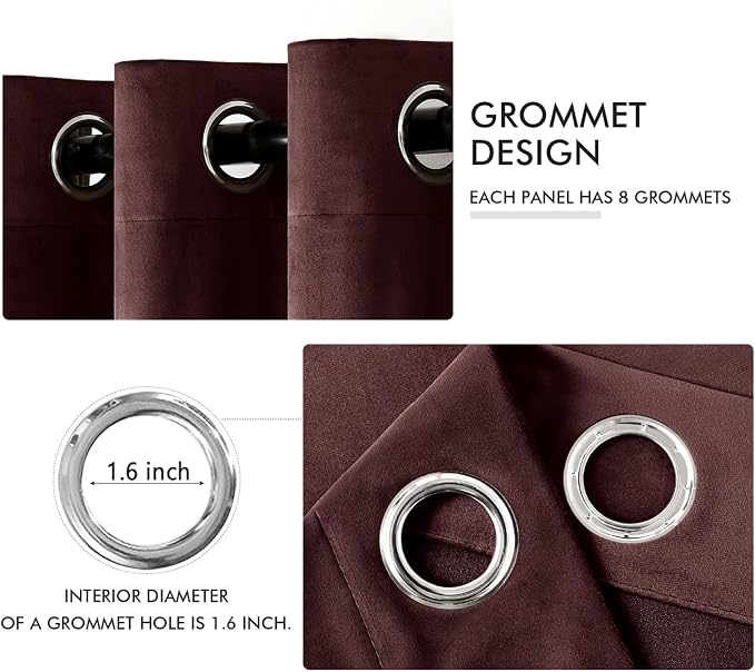 MIULEE Velvet Curtains Christmas Ruby Red 52 x 84 Inch Length Set of 2 | - Image 2