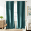 Timeper Slate Blue Velvet Curtains W52 x L84 inches 2 Panels, Back Tab & Rod by Timeper