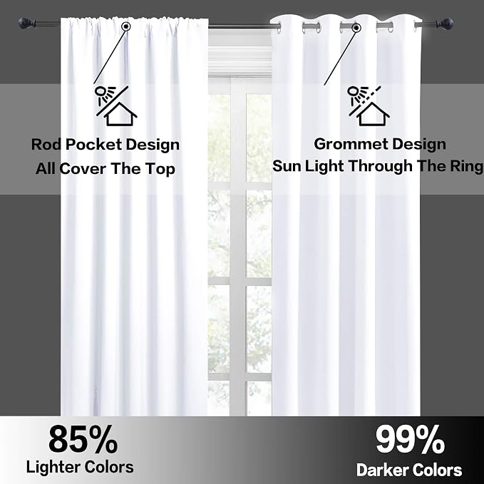 RYB HOME Short Curtains for Small Window Kitchen Bathroom Cafe RV Camper | - Image 5