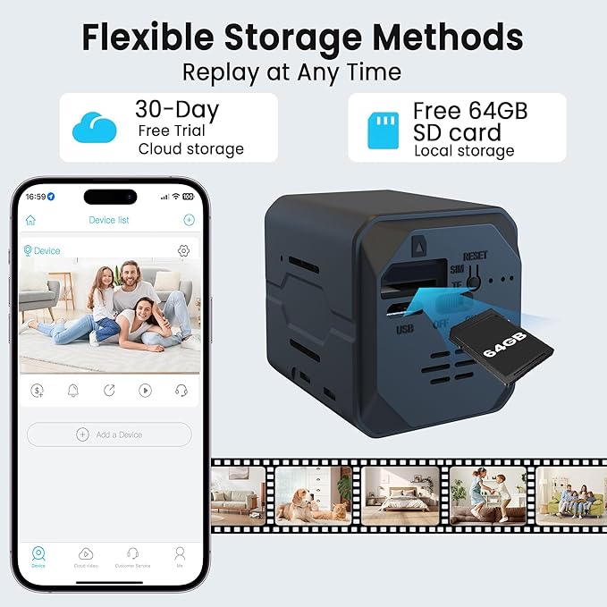 Funstorm 4K Security Camera with 64GB SD Card, Battery Powered Security Cam, 100-Day Standby, AI Human Detection, Night Vision, Real-Time Alert, Baby Monitor, Pet Cam for Home or Office