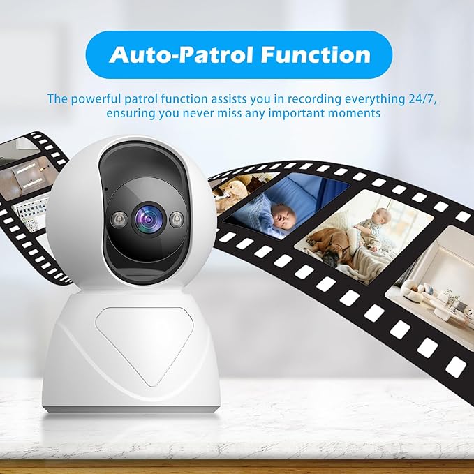 GUOANVISION 3MP Indoor Pan/Tilt Security Camera, 5G WiFi 360° Rotating Home Cameras for Baby Monitor/Pet Camera, Auto-Focus&Zoom,Motion Detection,2-Way Audio,Siren,Color Night Vision,Cloud&SD Card