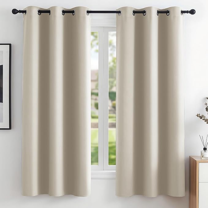 Deconovo Blackout Curtains for Bedroom and Living Room 63 Inches Long | Black by Unknown