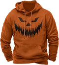 Halloween Hoodie Men Graphic Pumpkin Ghost Printed Sweatshirt Casual Trendy Long Sleeve Halloween Hooded Tops with Pockets