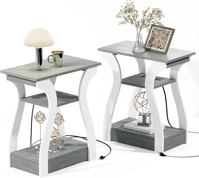 FROMJBEST End Tables Living Room Set of 2 by FROMJBEST