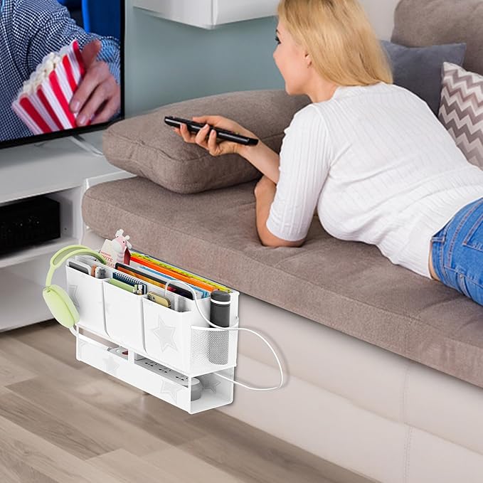 Bedside Caddy Organizer, Dual-Purpose Bedside Storage - Image 9