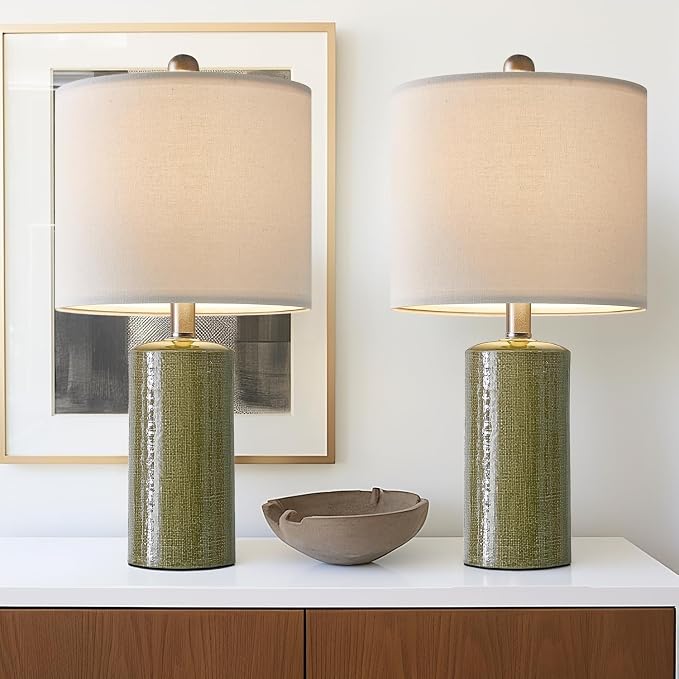 G-SAFAVA 20.25" Small Table Lamps Set of 2 Modern Ceramic Lamps - Image 8