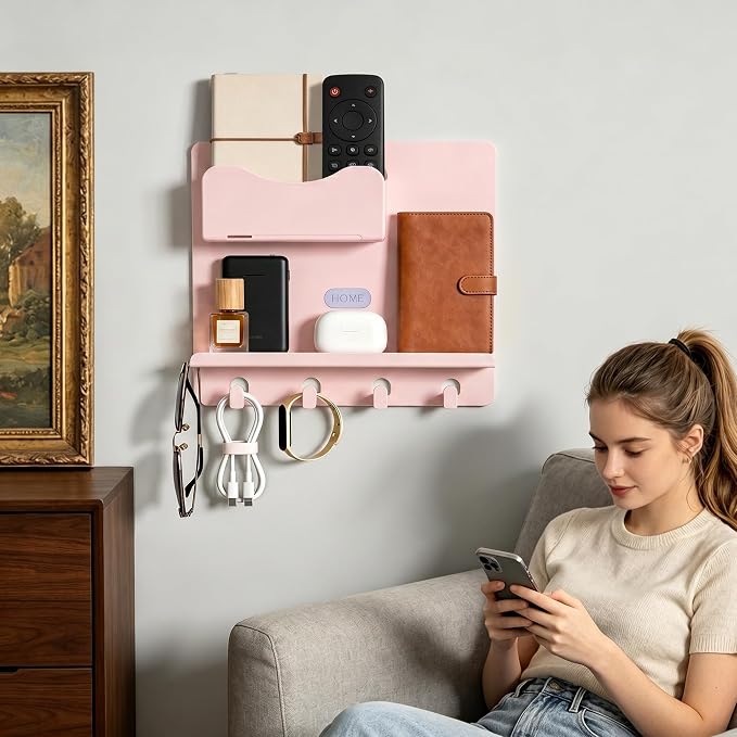 Bedside Shelf Wall Mount, Adhesive Bedside Shelf Accessories Organizer - Image 2