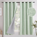 YoungsTex Green Linen Blackout Curtains 63 Inch Length by YoungsTex