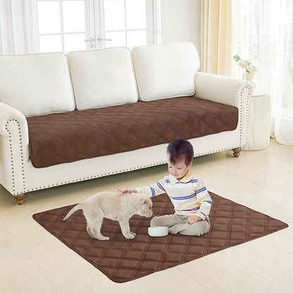 Smiry Waterproof Dog Bed Cover Blanket 40x50, Soft Reversible Pet Blanket, Washable Leakproof Cats Dogs Couch Cover for Sofa, Couch, Furniture, Lattice, Brown/Brown