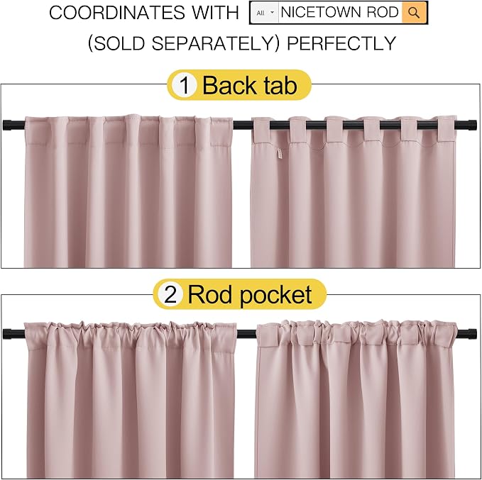 NICETOWN Light Reducing Curtain Panels Window Draperies - Image 3