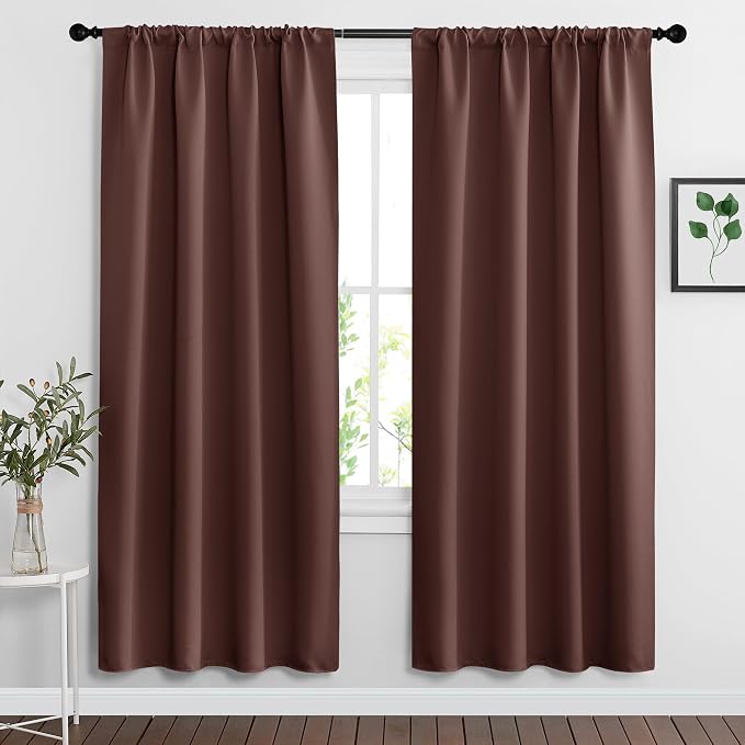 RYB HOME Blackout Curtains for Bedroom Living Room Nursery 63 inches Long | by RYBHOME