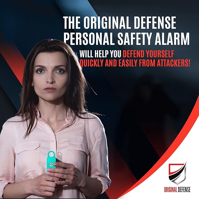Original Defense® Siren Self-Defense Alarm - 130 dB Keychain Alarm with LED Strobe Light for Women, Children, and Elderly - Police Recommended - (Mint, 1 Count)