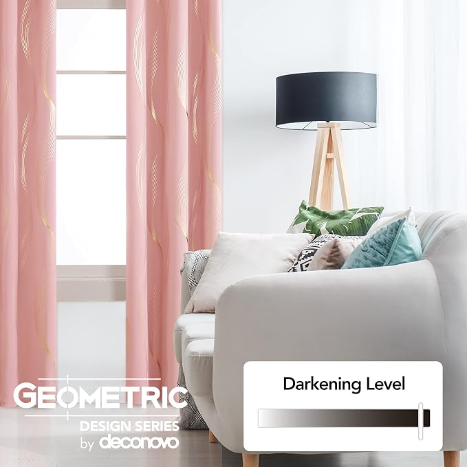 Deconovo Curtains for Living Room, Pattern Blackout Curtains 72 Inches Long | - Image 4
