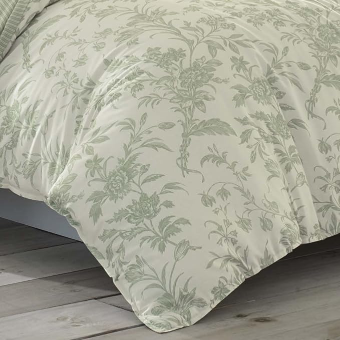 Laura Ashley - Twin Comforter Set, Soft & Reversible Cotton Bedding, Medium - Image 6