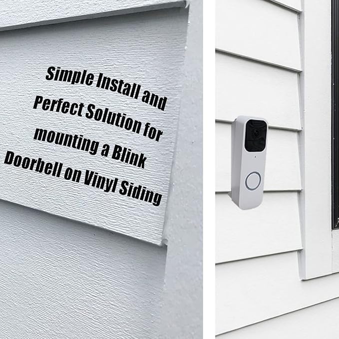 TEYOUYI Vinyl Siding Mount for Blink Doorbell, Angle Mount Wedge for Blink Video Doorbell (4" Standard Vinyl, Hardi Board, Aluminum, Cedar）Black