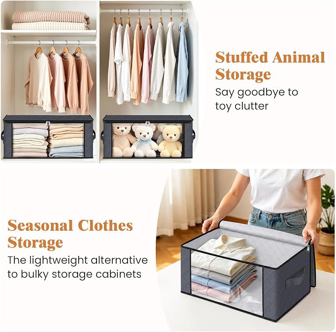 35L Closet Organizers, Foldable Under Bed Storage Containers | Storage Bags - Image 3