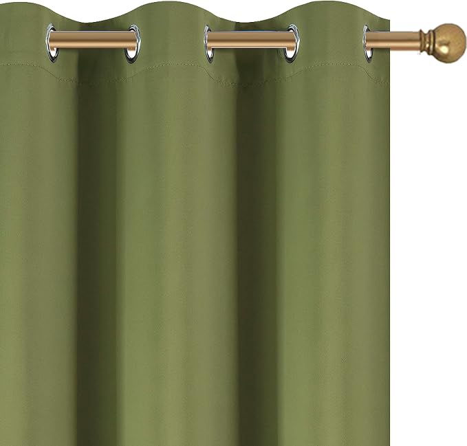 Diraysid Olive Green Grommet Blackout Curtains - Image 7