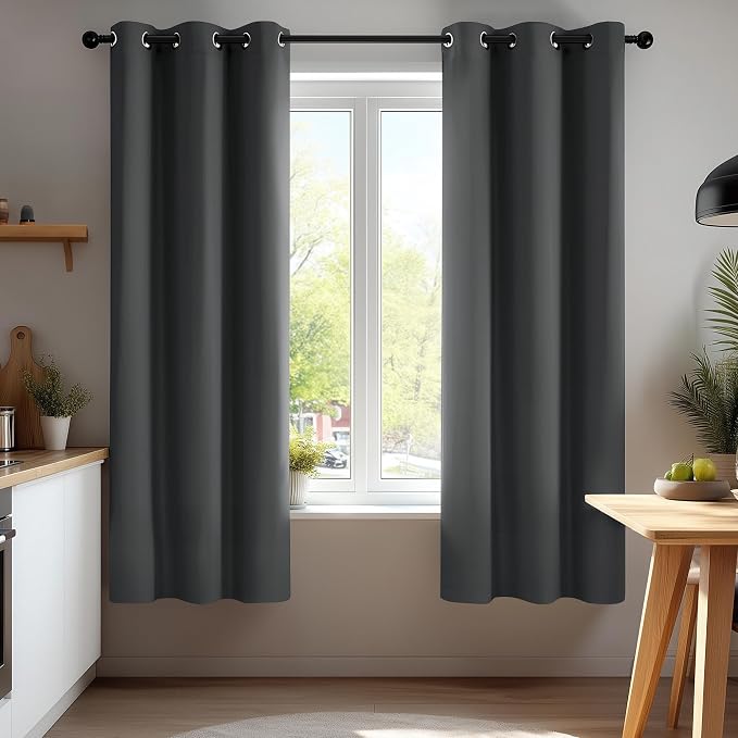 Deconovo Blackout Curtains for Bedroom and Living Room 45 Inches Long | Black by Unknown