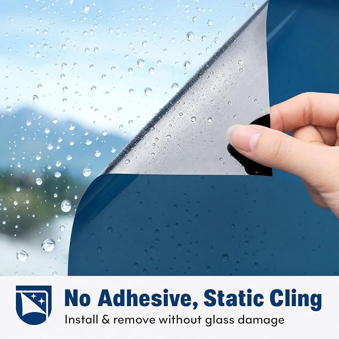 One Way Privacy Window Film Heat Control Mirror Tint 41.3Inx15.7Ft | Reflective - Image 5