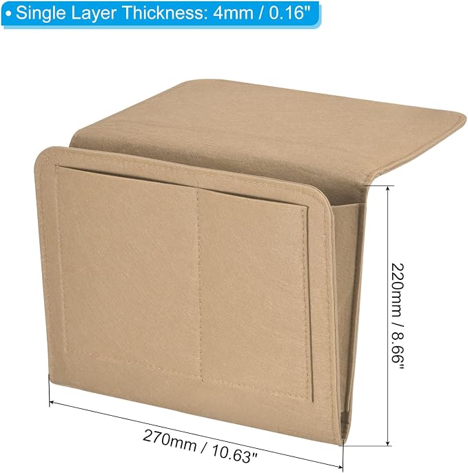 PATIKIL 11in Bedside Caddy, Bed Caddy Bedside Organizer Hanging 5 Pocket Soft - Image 2