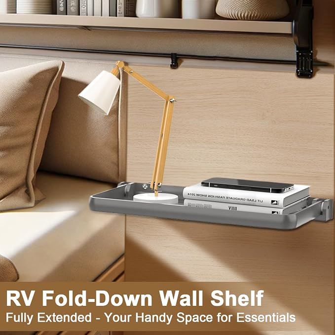 RV Aluminum Fold-Down Wall Shelf - Image 4