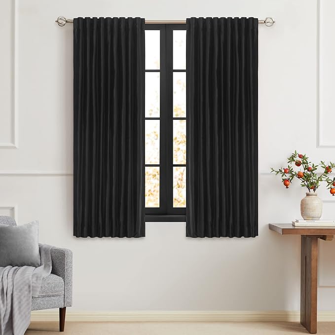 PRIMROSE Black Curtains 63 inch by PRIMROSE