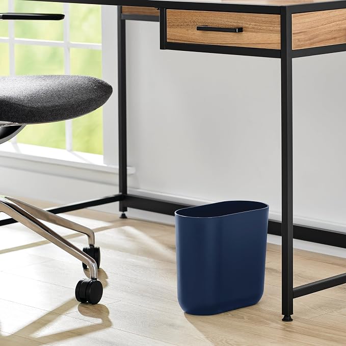 iDesign Small Slim Plastic Bathroom Trash Can - Image 6