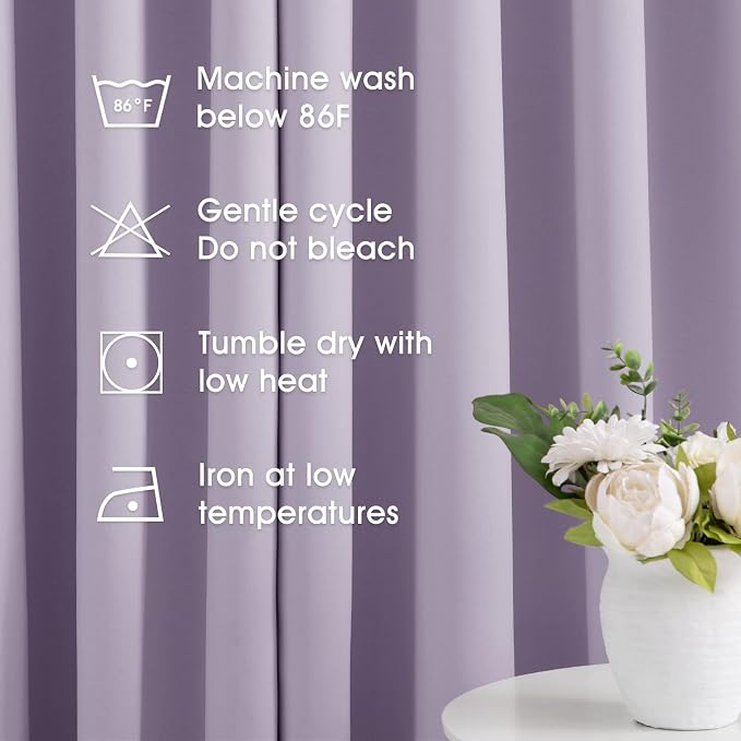 HOMEIDEAS Lilac Blackout Curtains - Image 2