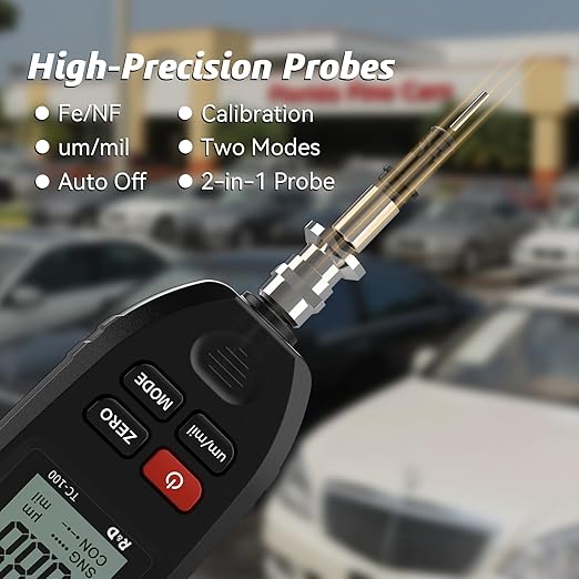 Car Coating Thickness Meter for Used Car Buyers, Paint Mil Thickness Meter Gauge Check The Car’s Original Coating Auto Car Paint Meter (Black)